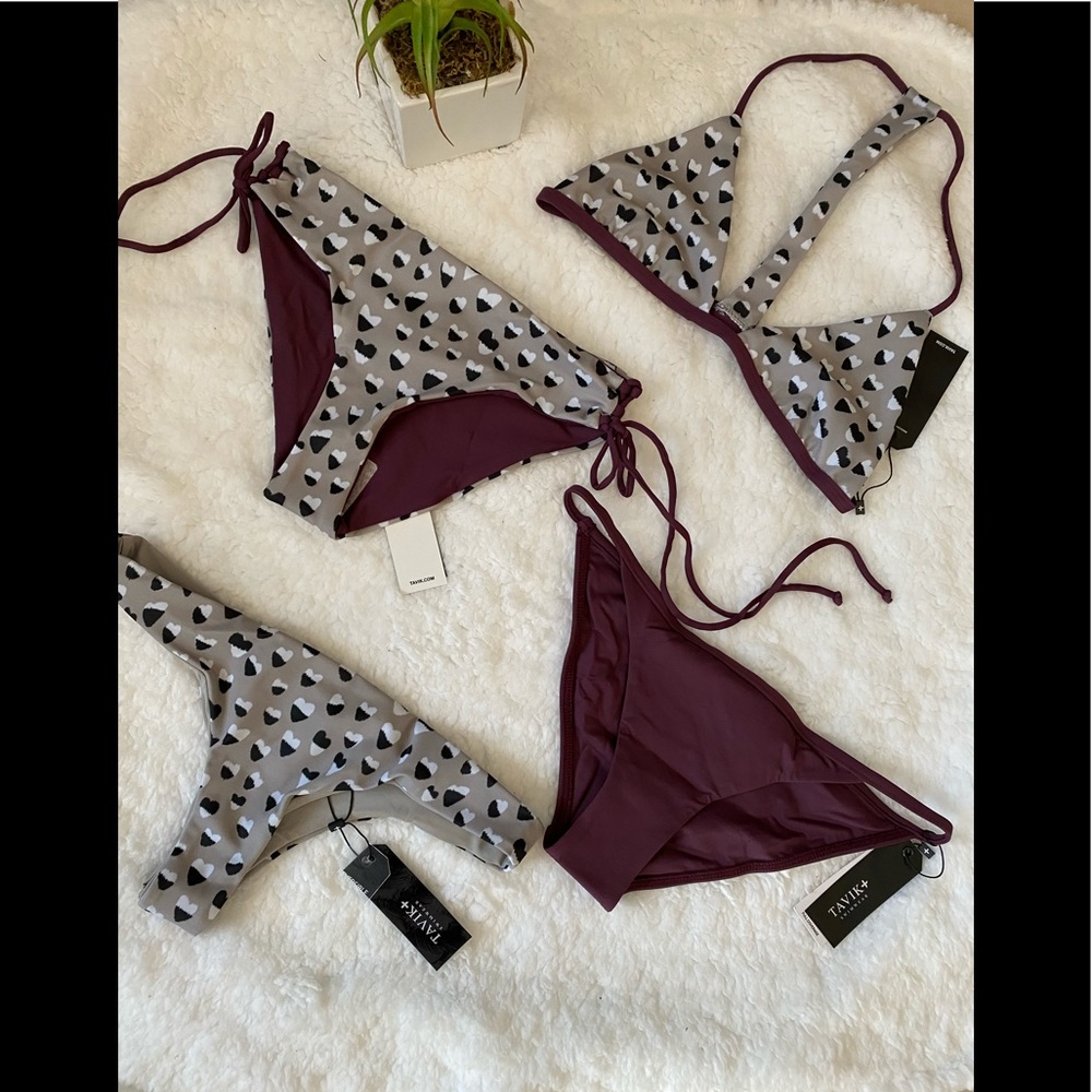 Tavik bikini cheetah heart swimwear bundle